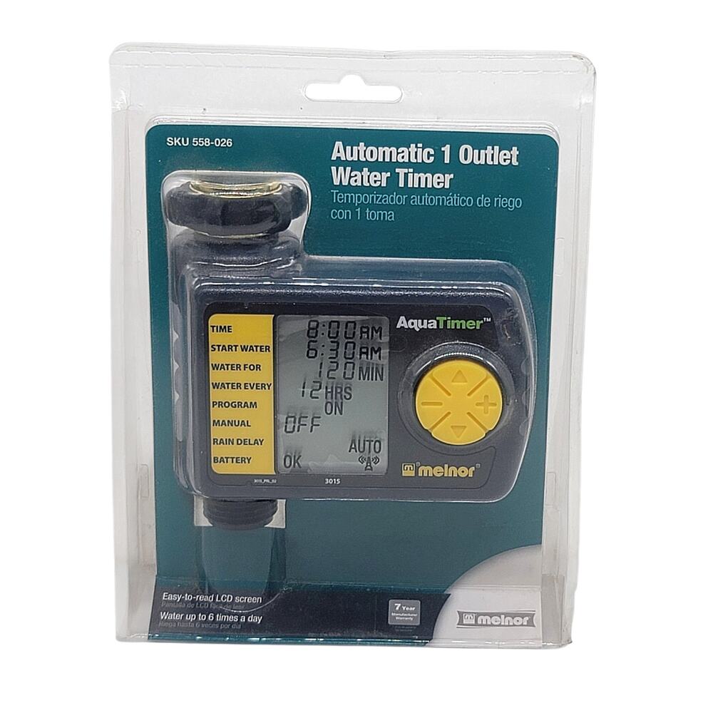 NEW Meinor Automatic 1 Outlet Water Timer 558-026 LCD Screen Aqua Timer M4